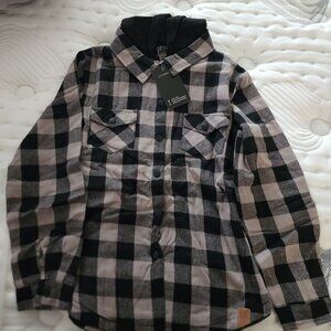 Little Bipsy Flannel Jacket w/ hood - Mushroom